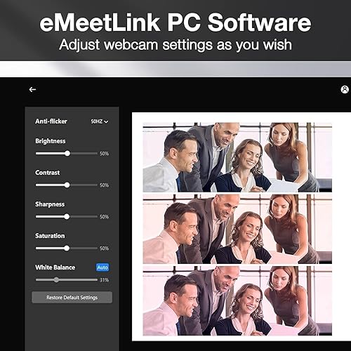 Miniatura 6 de EMEET Cámara web 3 en 1  Cámara web 1080P con micrófono y altavoces, reducción de ruido, corrección automática de poca luz con cubierta, cámara web