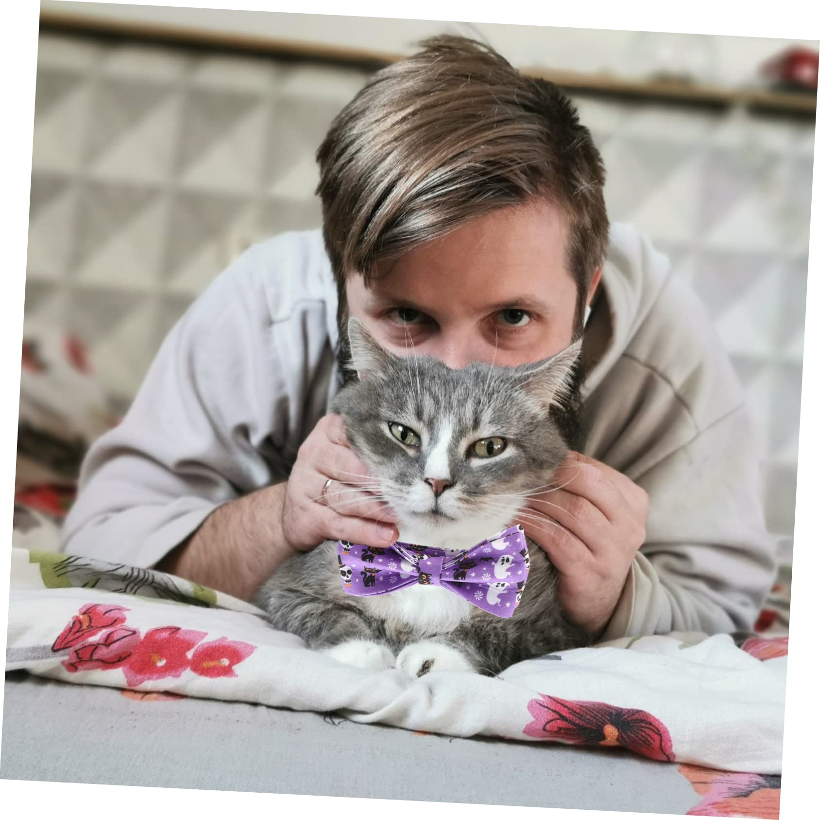 Sosoport 5stücke Dekorativer Katzenhalsband Für Halloween Mit Abnehmbarem Schleifen-Design Für Mittelgroße Haustiere Für Festliche Anlässe Und Partys