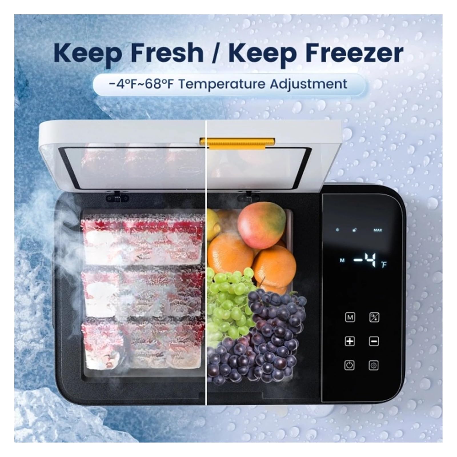 Refrigerador for automóvil de 21 litros, de una Sola Zona, con Panel de Pantalla Digital Grande y pequeña Capacidad, especificaciones de EE. UU.