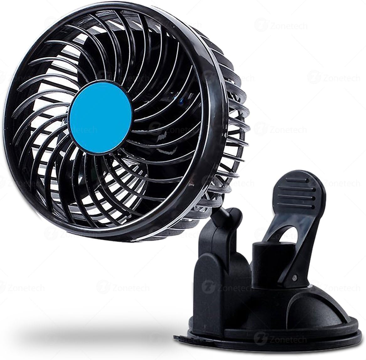Zone Tech 4.5" 12V Stepless Speed Car Fan - Premium Quality Adjustment Suction Cup Auto Powerful Quiet Stepless Speed Change Rotatable 12V Car Fans Cooling Air Fan