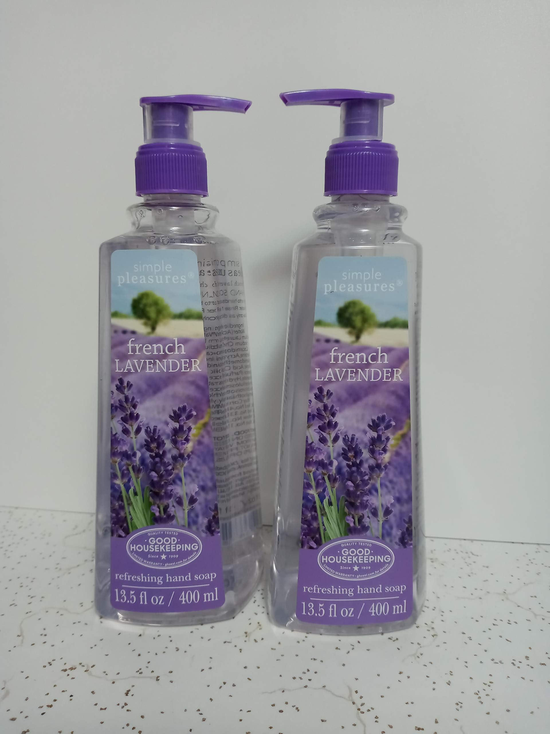 2 PK OF SIMPLE PLEASURES FRENCH LAVENDER SOAP 13.5 OZ PUMP TOP BOTTLE 27 OZ. TOTAL