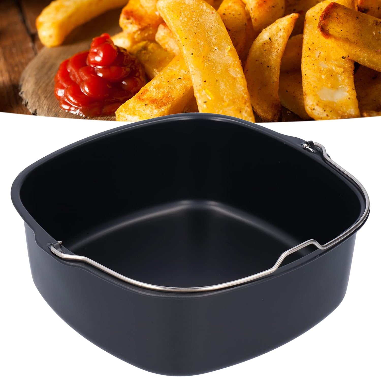 Greensen Cake for Deep Fryer Air Fryer Cake Baking Basket Cake Iron Fryer Cake Accessories for HD9925 HD9860 HD9905 01 (22cm)