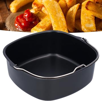 Air Fryer Accessories, 8.7 inch Cake Barrel Nonstick Air Fryer Cake Mold Pizza Pan Bread Baking Basket Accessories cake carrier for HD9925 HD9860 HD9905/01 22cm