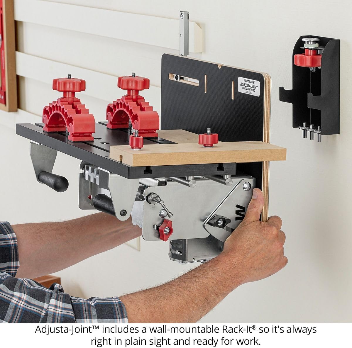 Woodpeckers Adjusta-Joint Box Joint Jig, Create Customizable Box Joints Using Unique Template System, Table Saw Sled, Woodworking Tools Made in USA - AJAJ