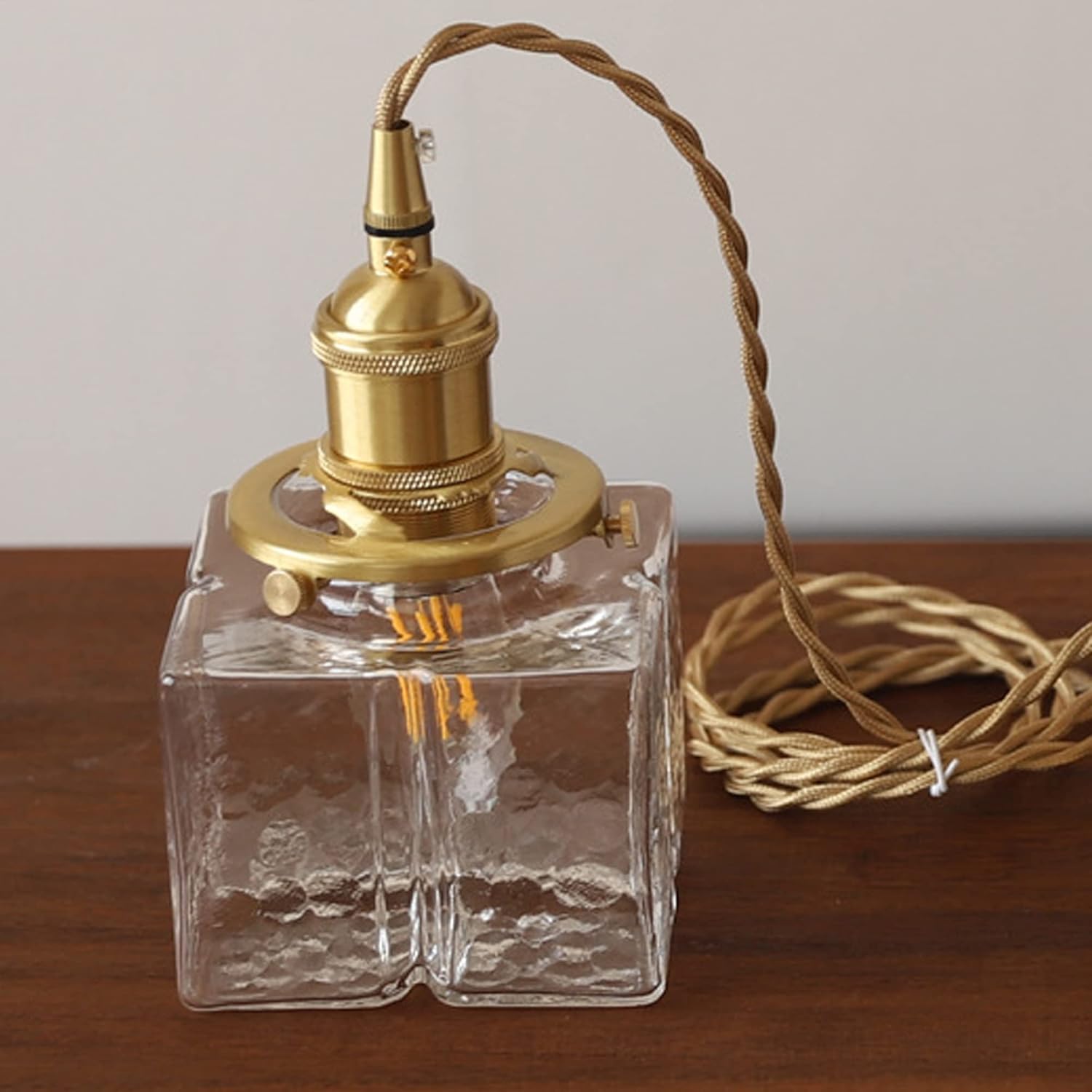 Dimmable H-Type Track Lighting Pendants with Retro Jars Hand-Made Glass Shade,1-Light 3.2 ft Cord Brass Finished E26 Socket Decorate for Kitchen Island Customizable