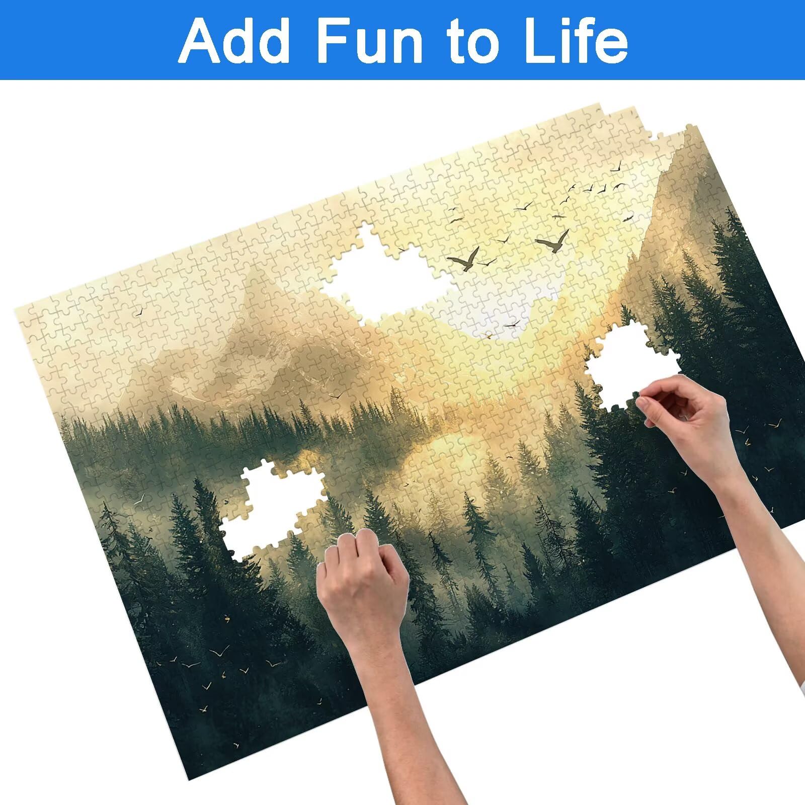 Puzzle 2000 Pezzi Paesaggio, Puzzle Foresta 2000 Pezzi Arte per Adulti e Bambini, Misura: 99.5x70.5 cm, Puzzles Legno per Adulti con Squisita Scatola di Imballaggio, Regalo Donna, Regalo Uomo, -8923