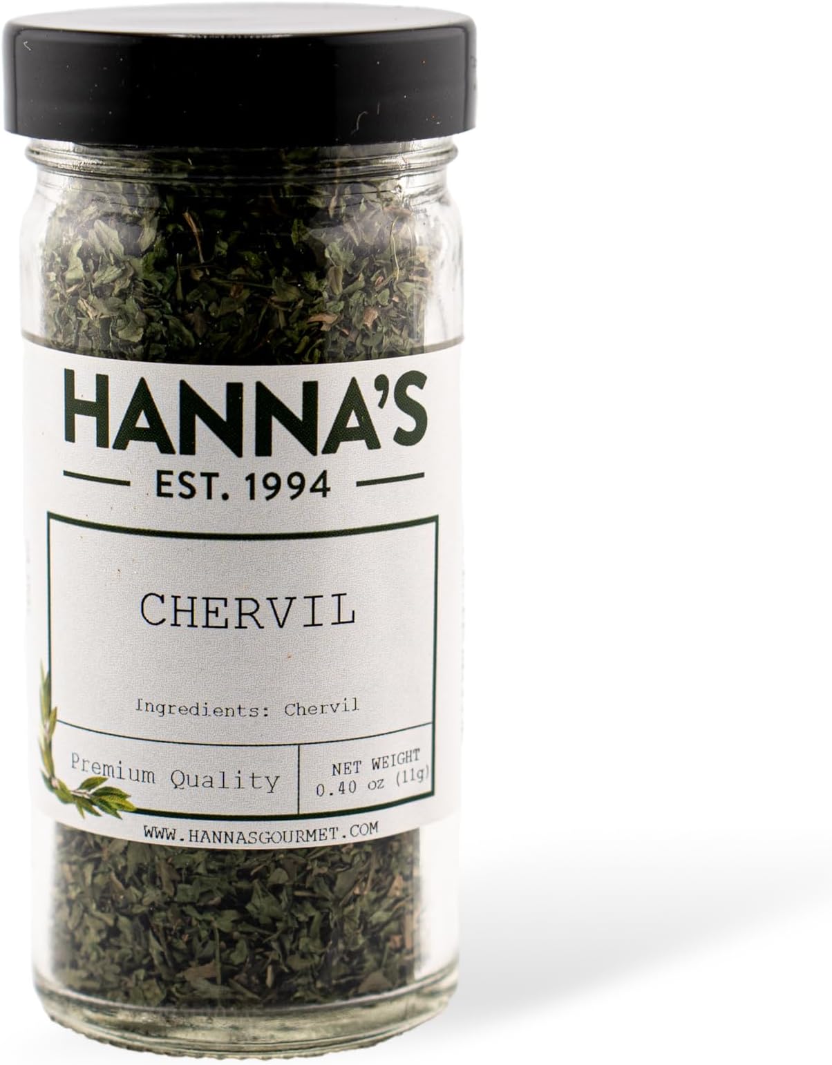 Hanna's Chervil, Premium Quality, 4 fl oz Glass Jar