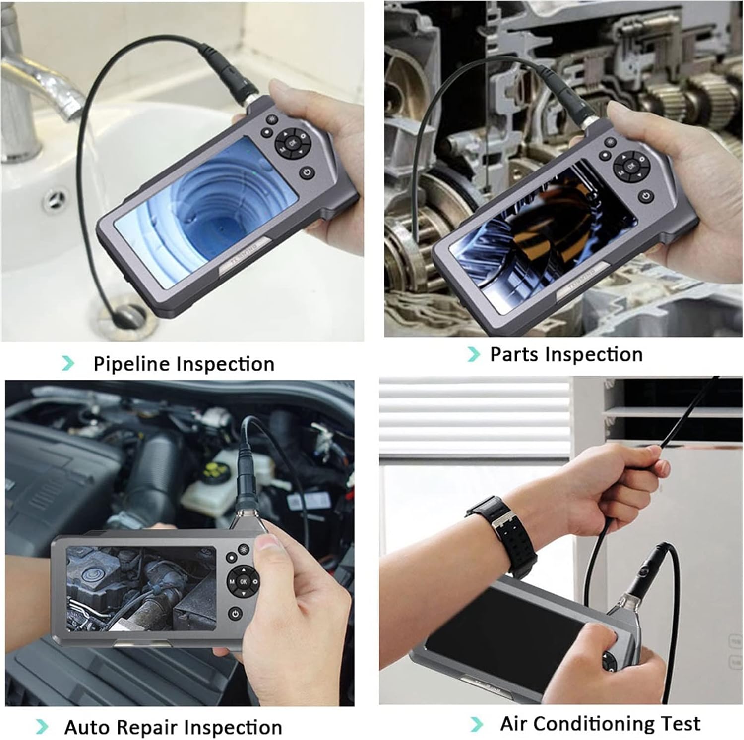 Sewer Camera 7.6mm 1.0MP 4.5" Screen Digital Endoscope Snake Inspection Camera 32GB Borescope with 18650 Battery 6 LEDs (Cable Length : 2M Diameter : 7.6mm)
