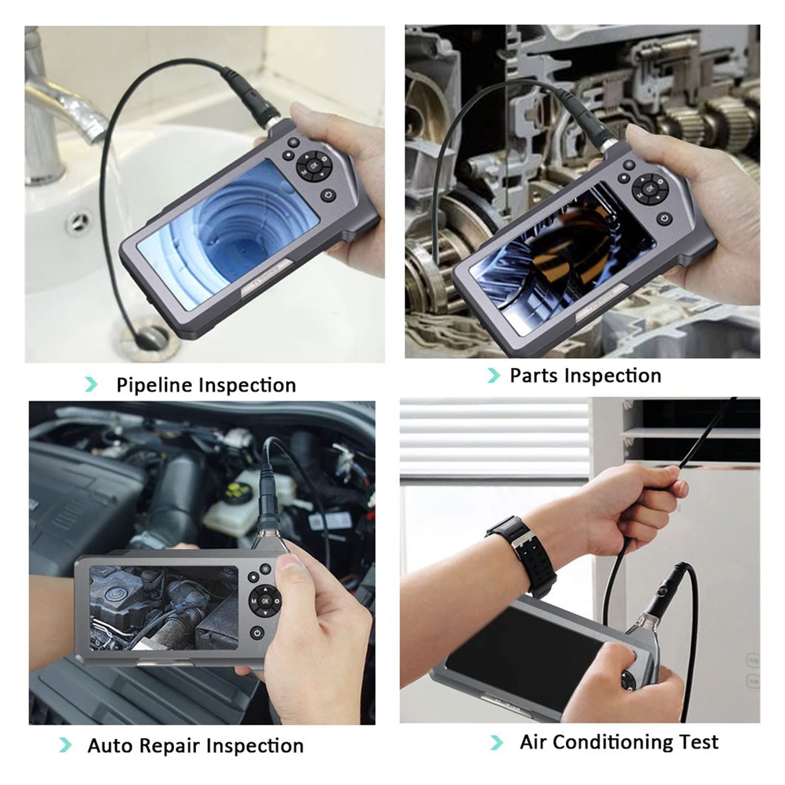 Endoskop, 7,6 mm 1. 0mp 4.5" Screen Cyfrowy Endoskop Snake Inspection Camera 3 2 GB. Boroskop z baterią 18650 Diody LED(3M)