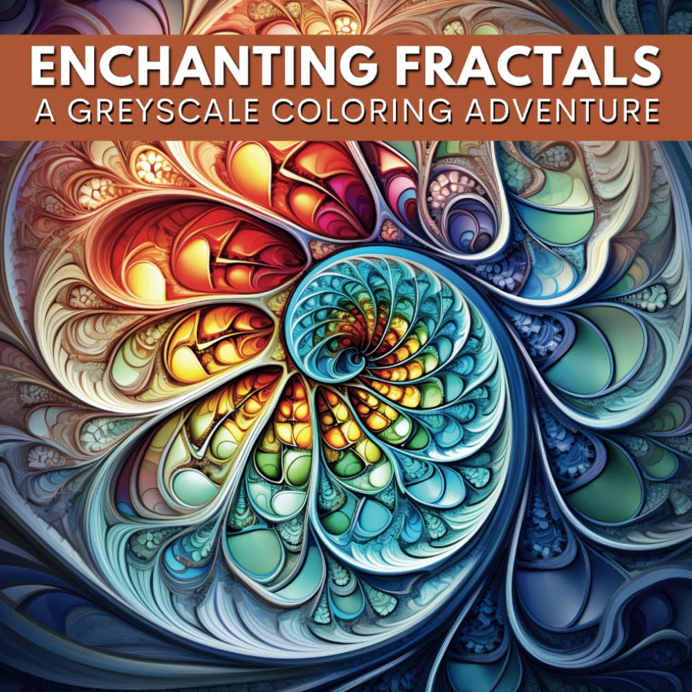 Enchanting Fractals: A Greyscale Coloring Adventure