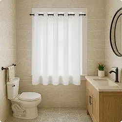 Cortina para Janela De Banheiro Impermeável Antimofo Blackout - 1,40m X 90 (BRANCO)