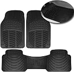 Heavy Duty Black Rubber Car Floor Mat by Vaygway –Automotive Rear Universal 1 Piece Runner Mat -Trimmable Rubber Liner Runner – Back Seat Mat Liner – All Weather Protection for Car, Truck Van SUV