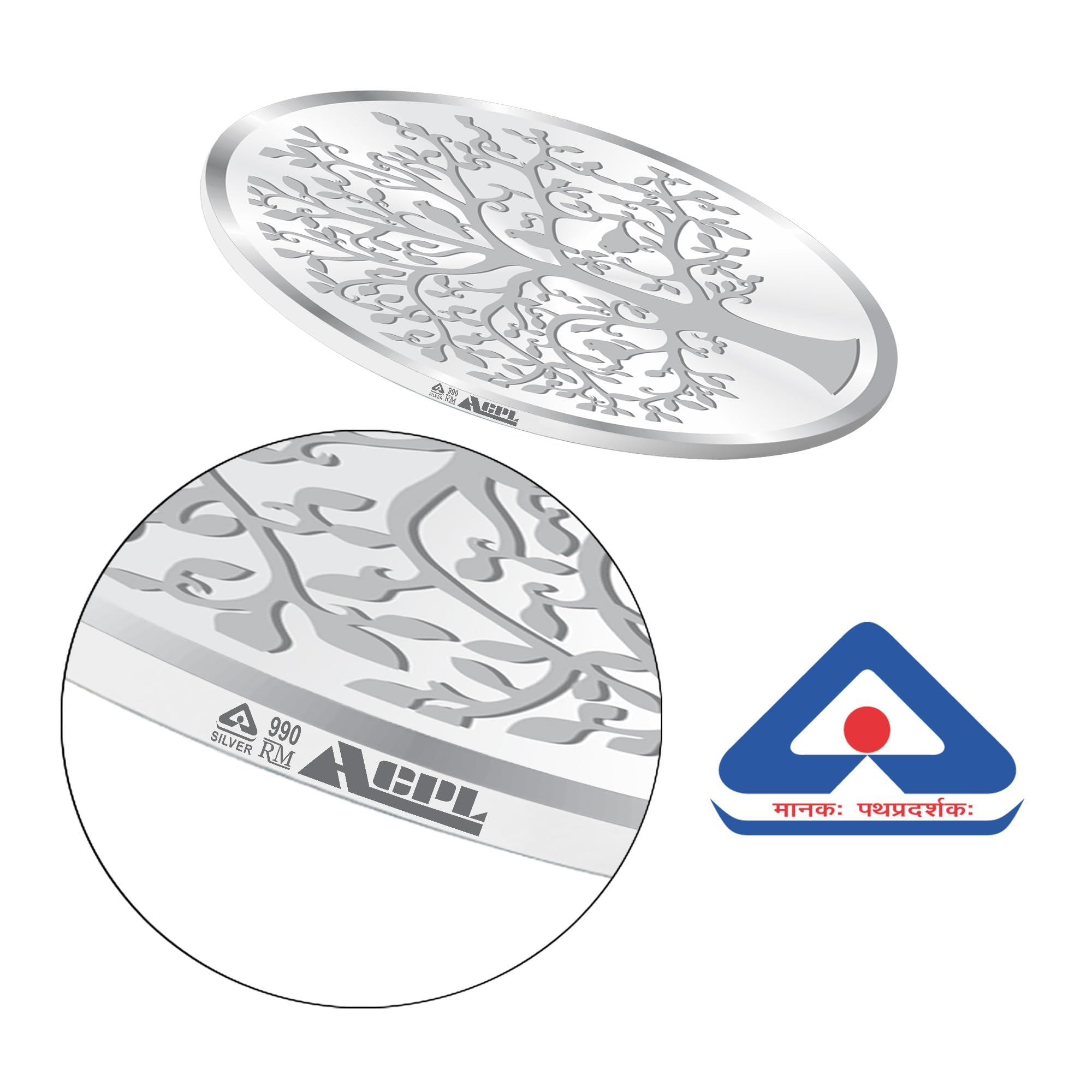 ACPL Precious Moments BIS Hallmarked Silver Coin Banyan Tree 5GM 999 Pure 4