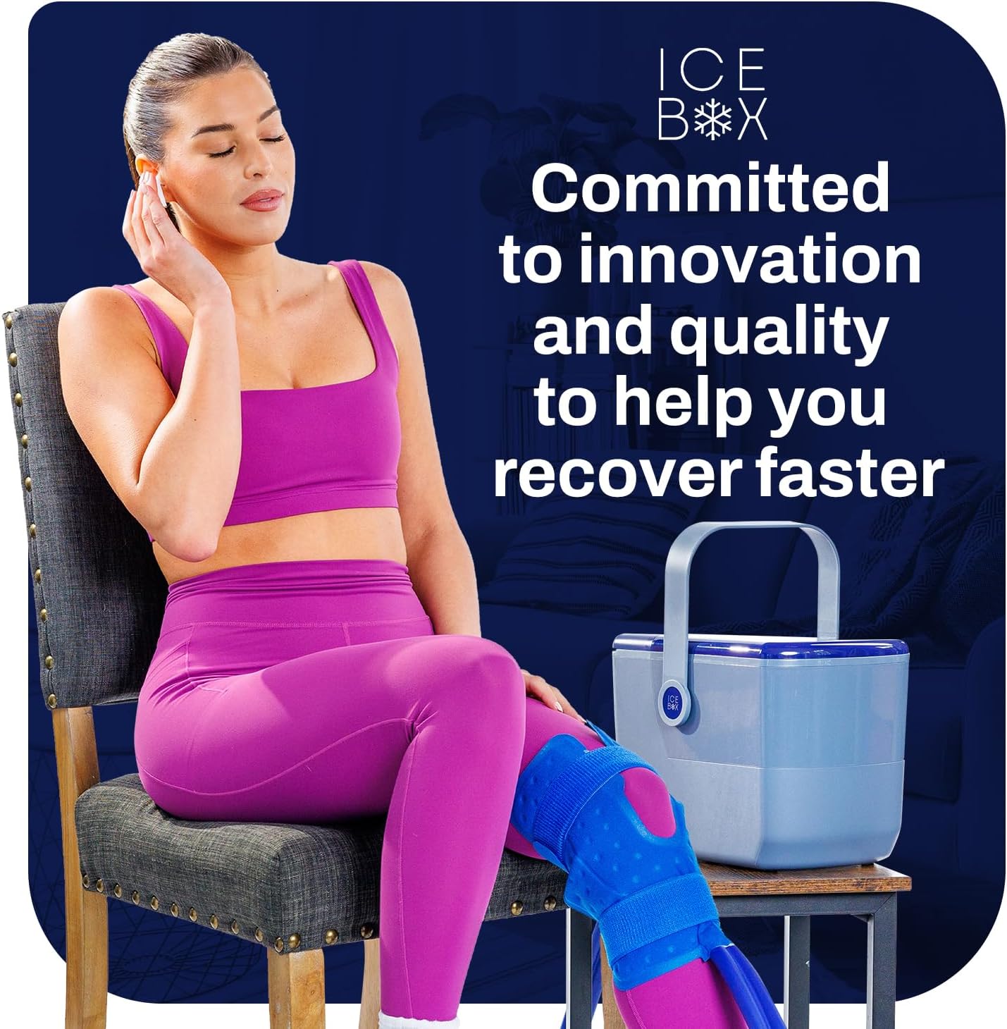 Ice Box Ice Machine for Knee After Surgery with Programmable Timer | Cold Therapy Machine for Knee Replacement, ACL Injury, Recovery, Pain Relief & Swelling | Made in USA