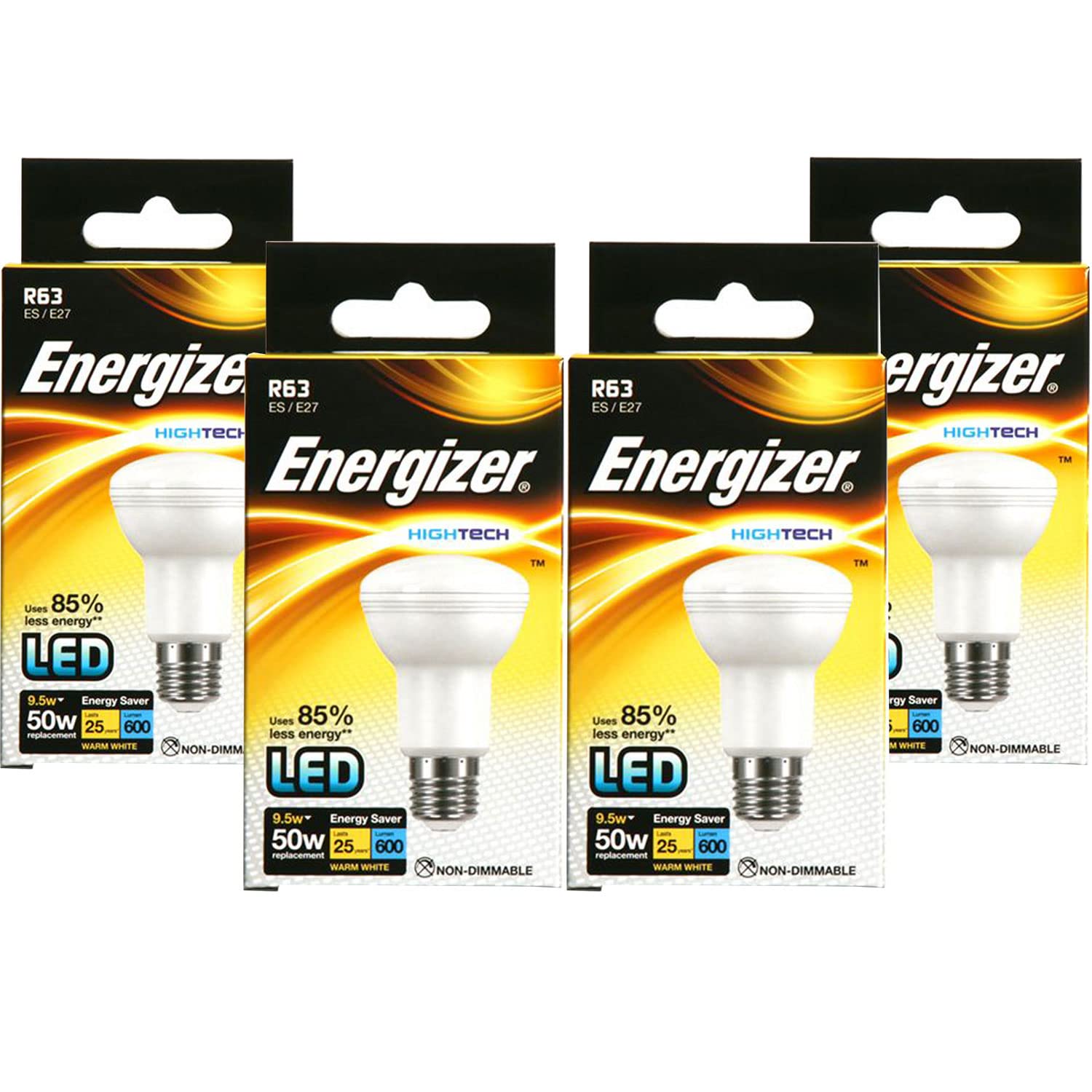 EnergizerHigh Tech LED Bulbs Non Dimmable - Pack of 4 (LED R63 9.5W)
