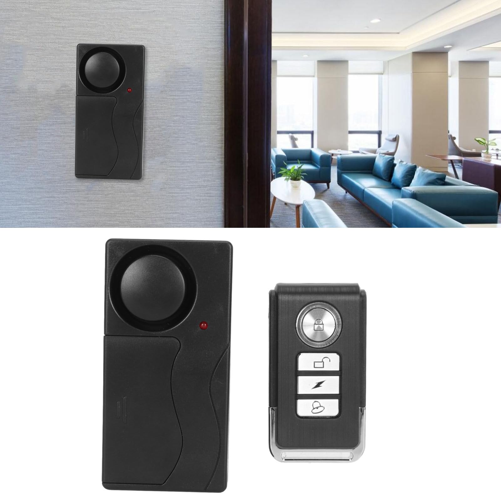 Wireless Vibration Alarm, 108dB Super Loud 4 Modes Bike Alarm with Remote Control, for Door Window Motorcycle Car - Image 3