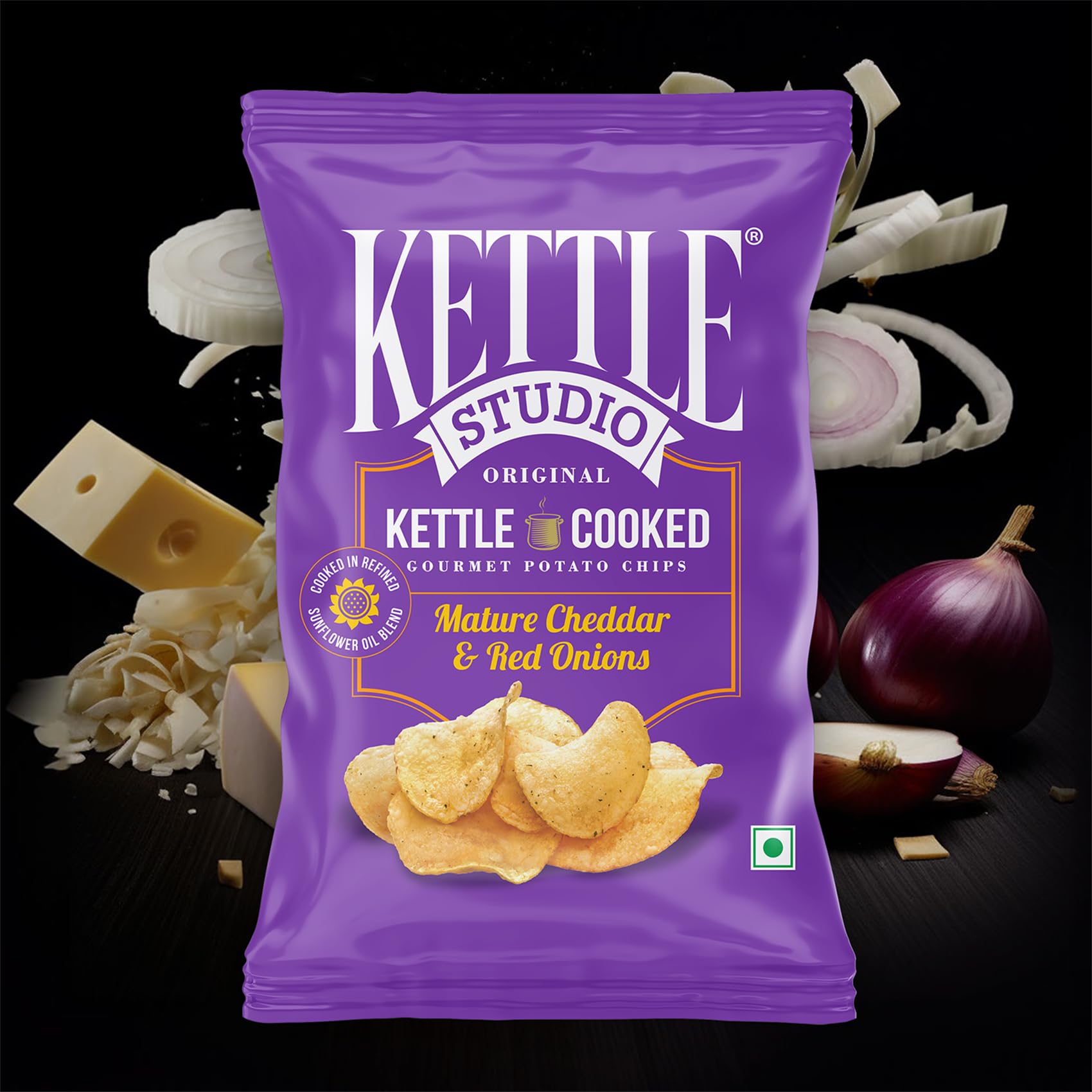 Kettle Studio Mature Cheddar & Red Onions Potato Chips 120g-image-46