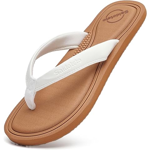 Saidoteto Women's Yoga Mat Flip Flops - Comfortable Lightweight Slip-On Sandals with Soft Thong Strap, Arch Support, and Quick-Drying, Water-Friendly Design for Summer & Beach