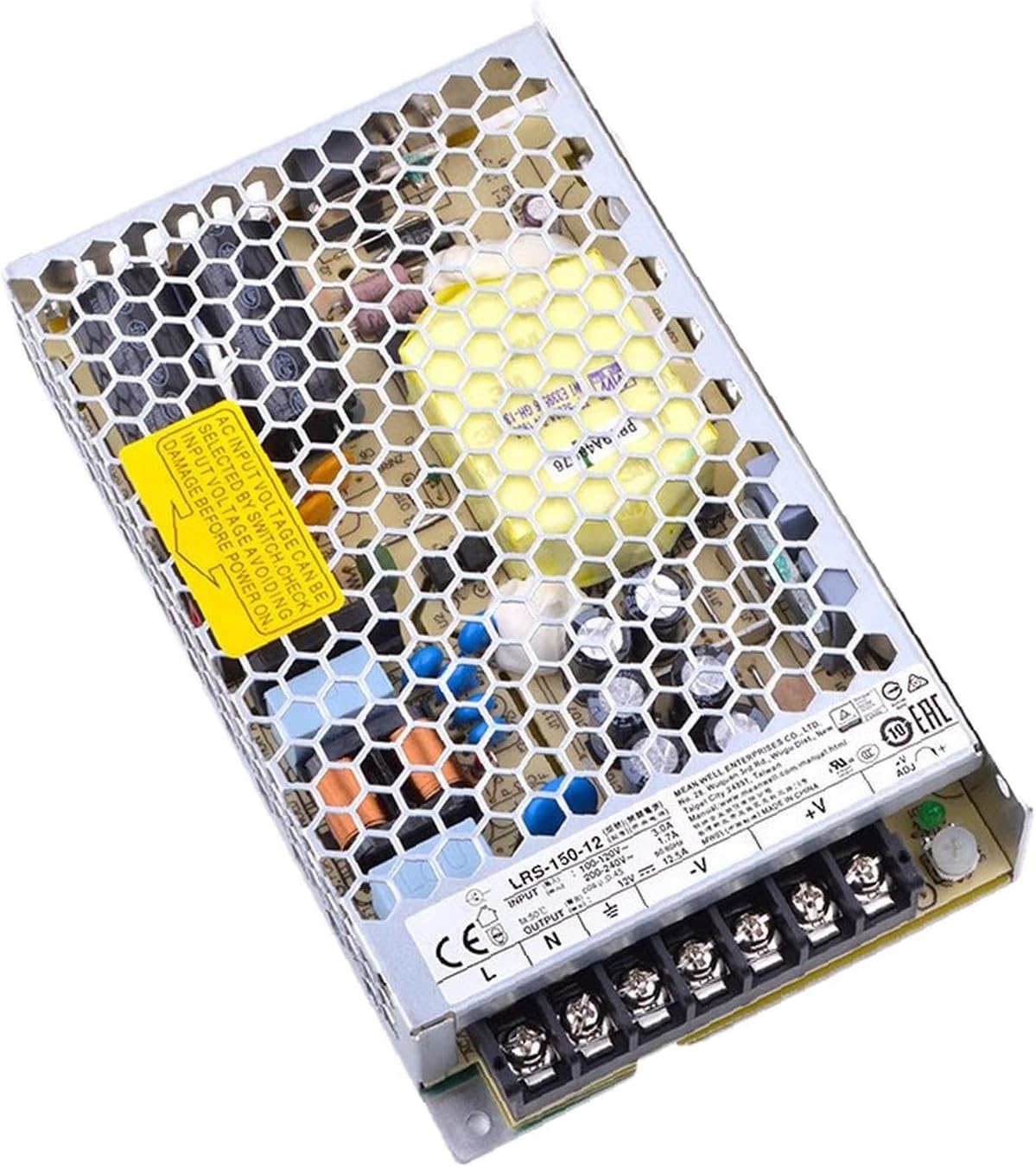 LRS-150-12 12V 12.5A 150W Industrial Power Supply, 85-264VAC Input with Overload Protection for Automation, Control Systems & Electronic Equipment