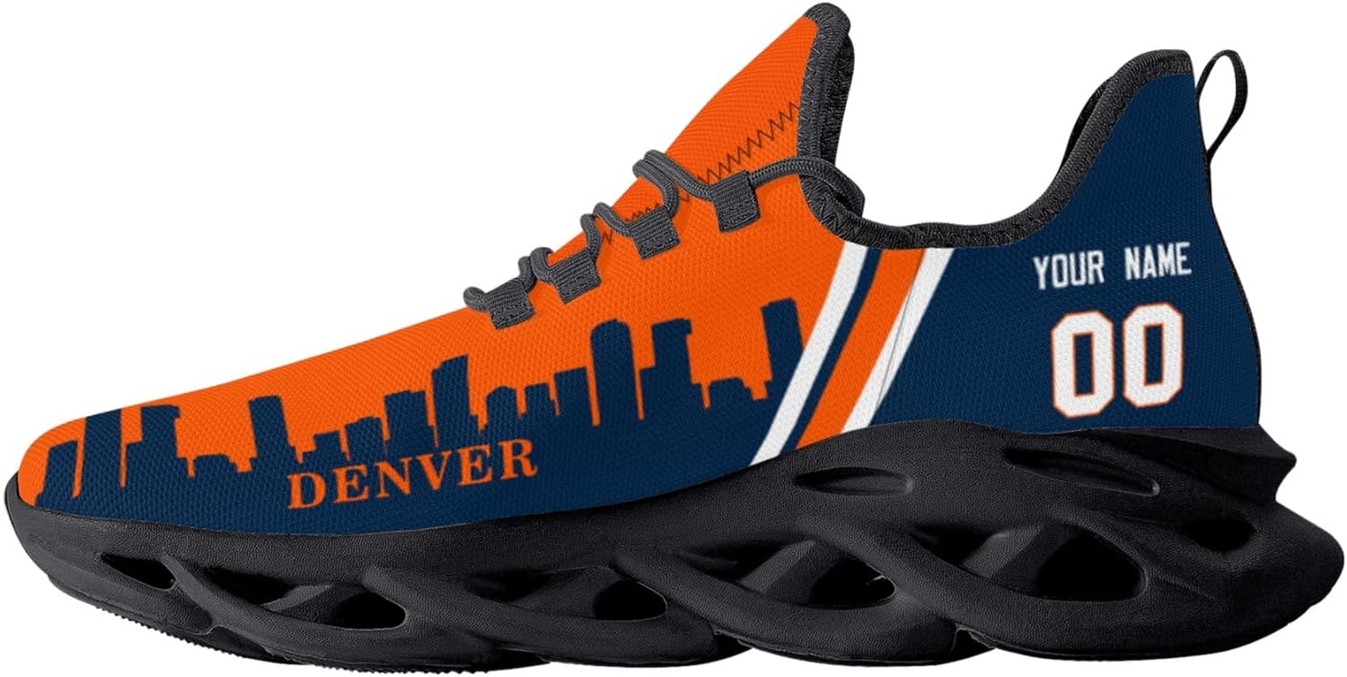 Men City Custom Football Flex Sneakers Personalized Name Number Athletic Gym Shoes for Youth Women Game Day Gift