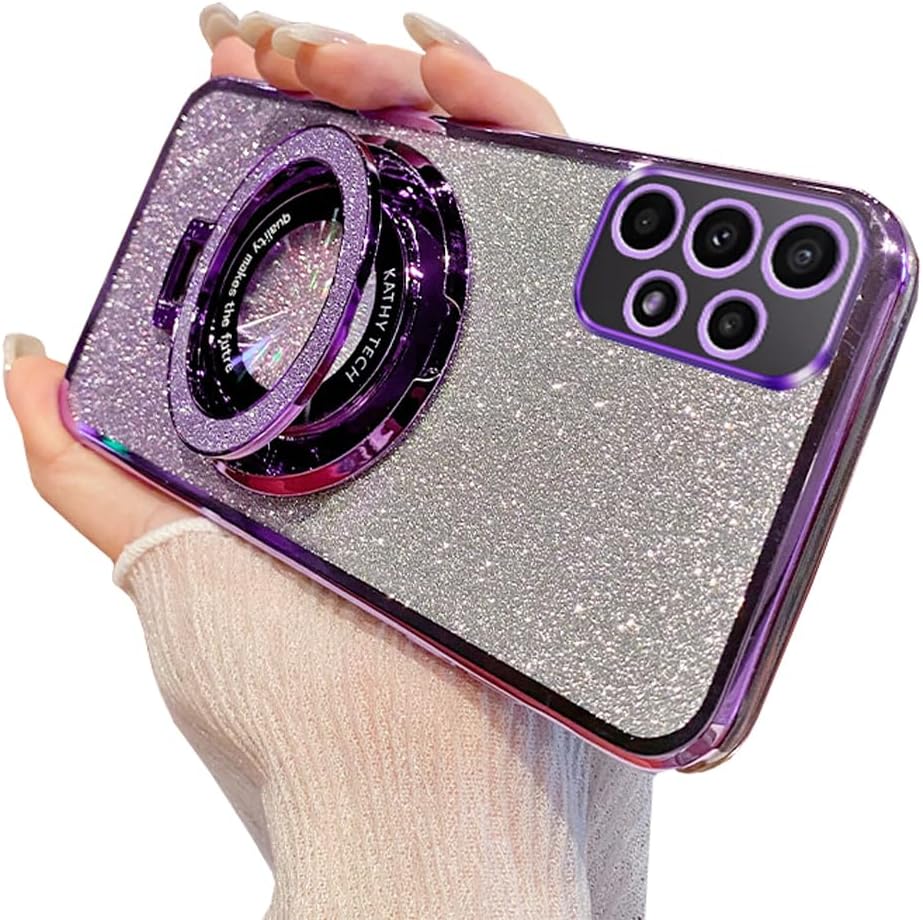 Doowear for Galaxy A53 5G Case Magnetic [Support Magsafe Charger] Wireless Glitter Sparkly Plated Kickstand Holder Shockproof Camera Lens Protector Phone Cover Case for Samsung Galaxy A53 5G-Silver image 4