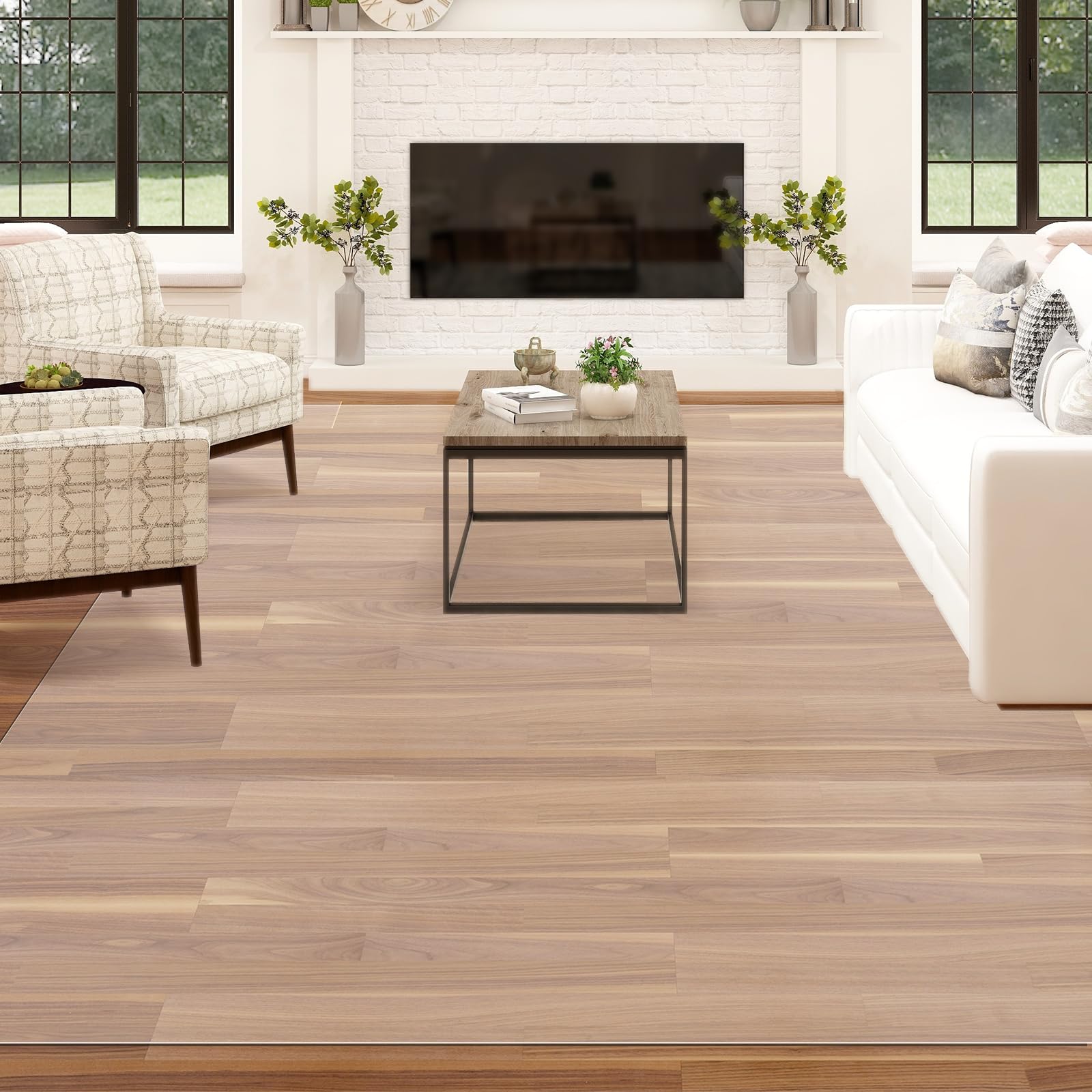 Vicwe Area Mat for Hard Floor, 7.67'×12' Clear Area Rug for Home, PVC Non-Slip Floor Protector for Dining Room, Large Anti-Scratch Floor Mats for Kitchen,Laundry Room