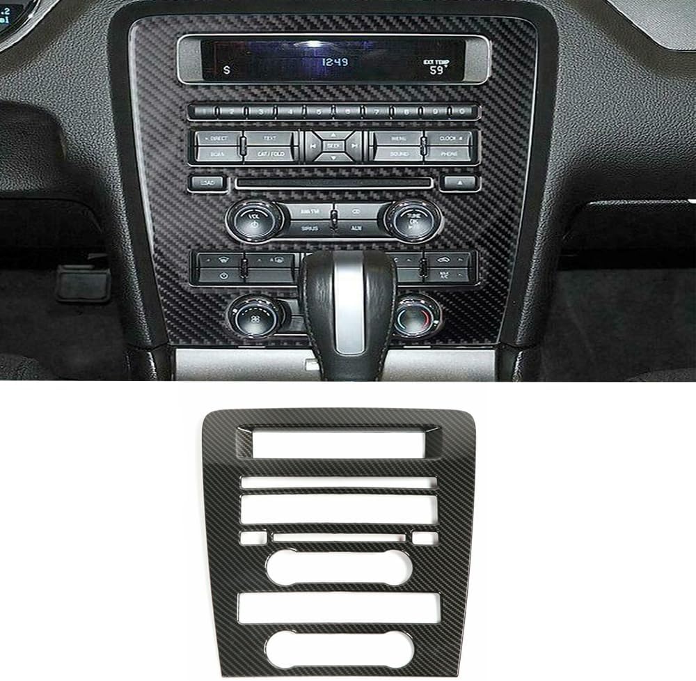 for Mustang Dashboard Center Control Navigation Screen Trim Cover for Ford Mustang 2009-2013 Carbon Fiber Interior Accessories