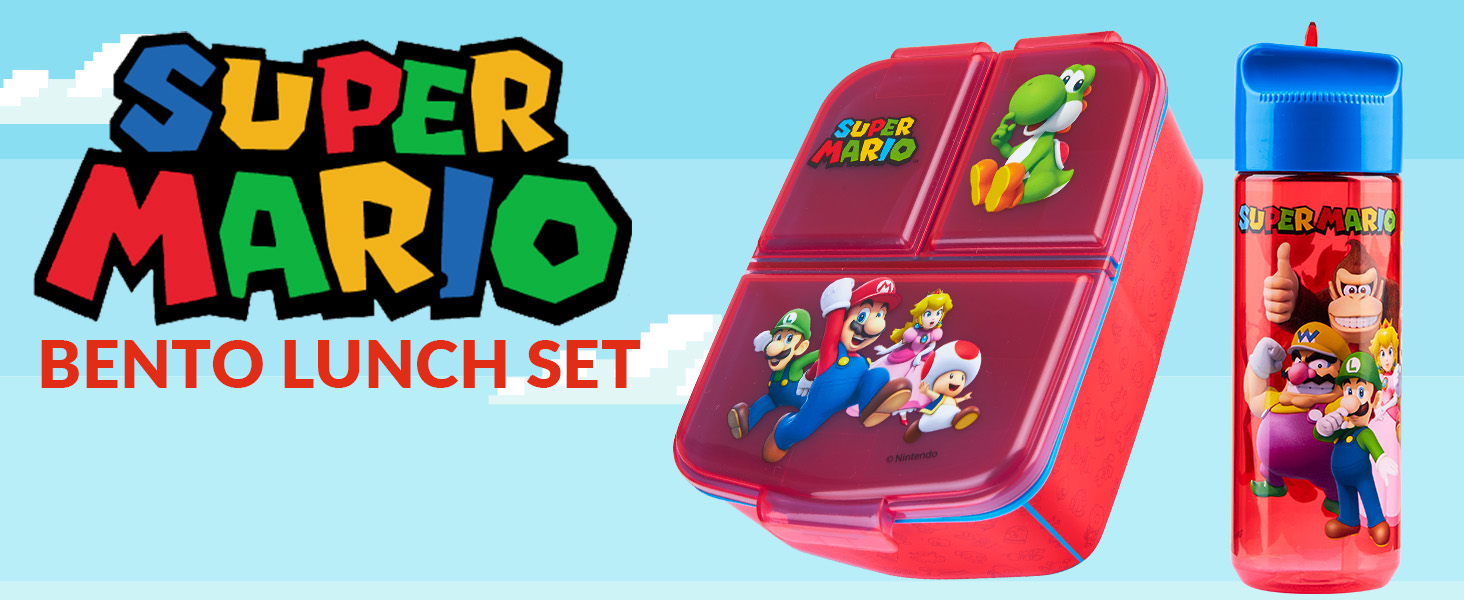 Stor Super Mario Kids Lunch Box 3 Scomparti – Contenitore Rettangolare Per Bambini, Senza BPA - 4