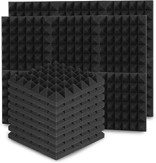 𝐅𝐨𝐠𝐦𝐢𝐞𝐚 Akustikpaneele 24 Stück aus Schaumstoff – Effektive Schallabsorber mit hoher Dichte 30 × 30 × 2.5 cm für Heim, Tonstudio und Gaming Deko, Pyramide