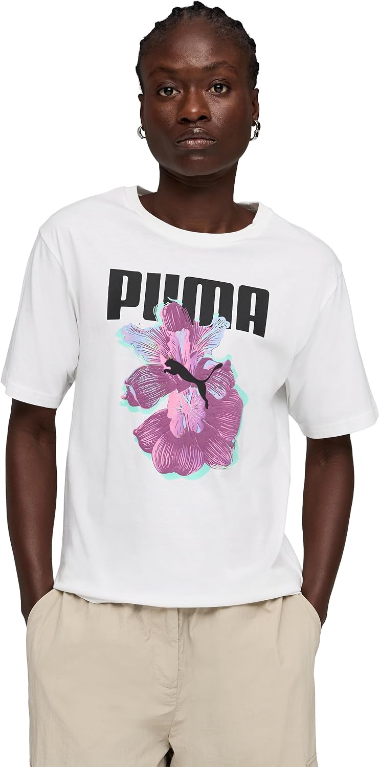 PUMA GRAPHICS Relaxed Tee Better Kadın T-shirt, PUMA White, XS