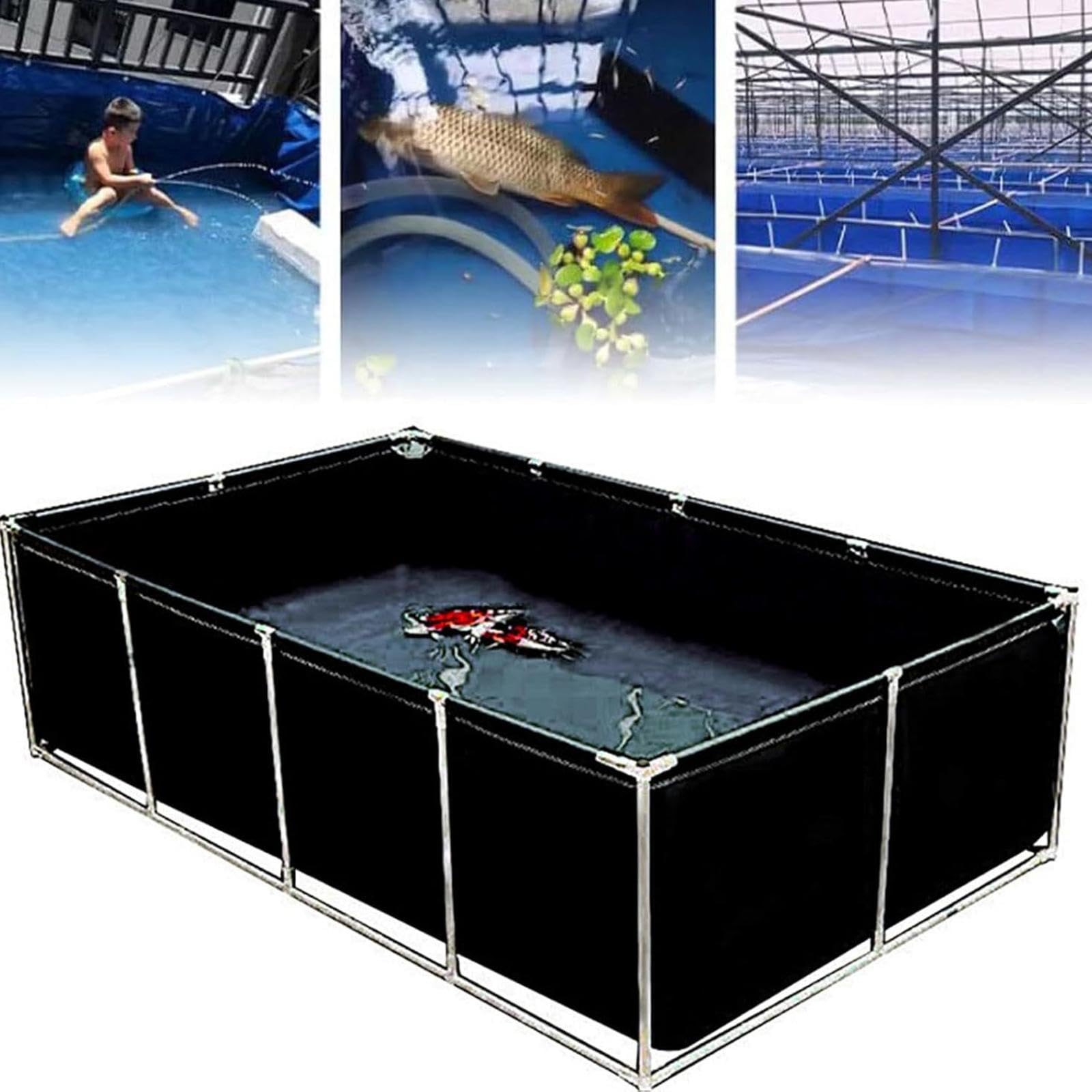 Lar Outdoor PVC stagno per s & koi con valvola di scarico, acqua temporanea Sto Solut, piscina da giardino impermeabile, facile installazione, ideale per pesci e animali domestici