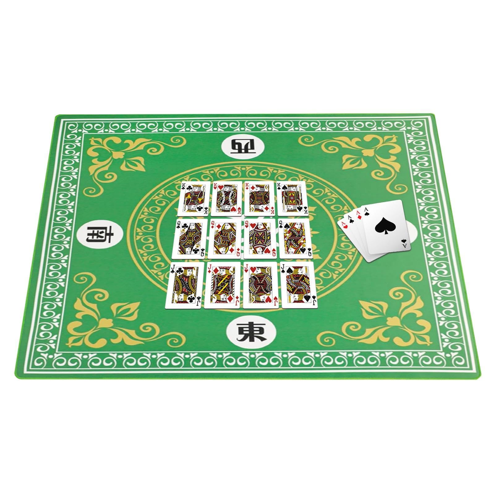 Mahjong Mat – Tapis de Jeu carré de 80 x 80 cm – Housse antidérapante pour Les Amateurs de Mahjong, Tapis de Jeu pour Jeux de Cartes de Poker