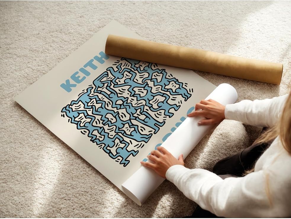 Difference Introduction Keith Haring Frameless Poster, Modern Decorative Frameless Poster, Painting, KeithHaring-6, 40 x 50