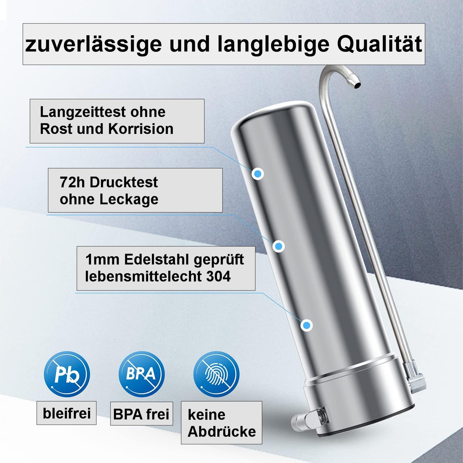 Edelstahlfilter mit Carbonit NFP Premium D Wasserfilter besserer Durchfluss