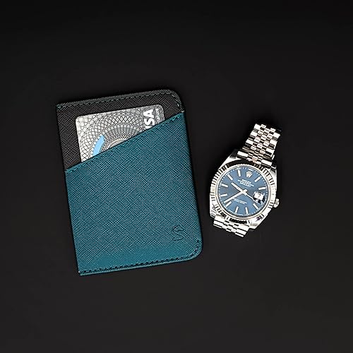 Vista 7 de STYLIO Cartera minimalista delgada para hombre, la mejor cartera de bolsillo frontal, cartera con bloqueo RFID para tarjetas de crédito, billetera