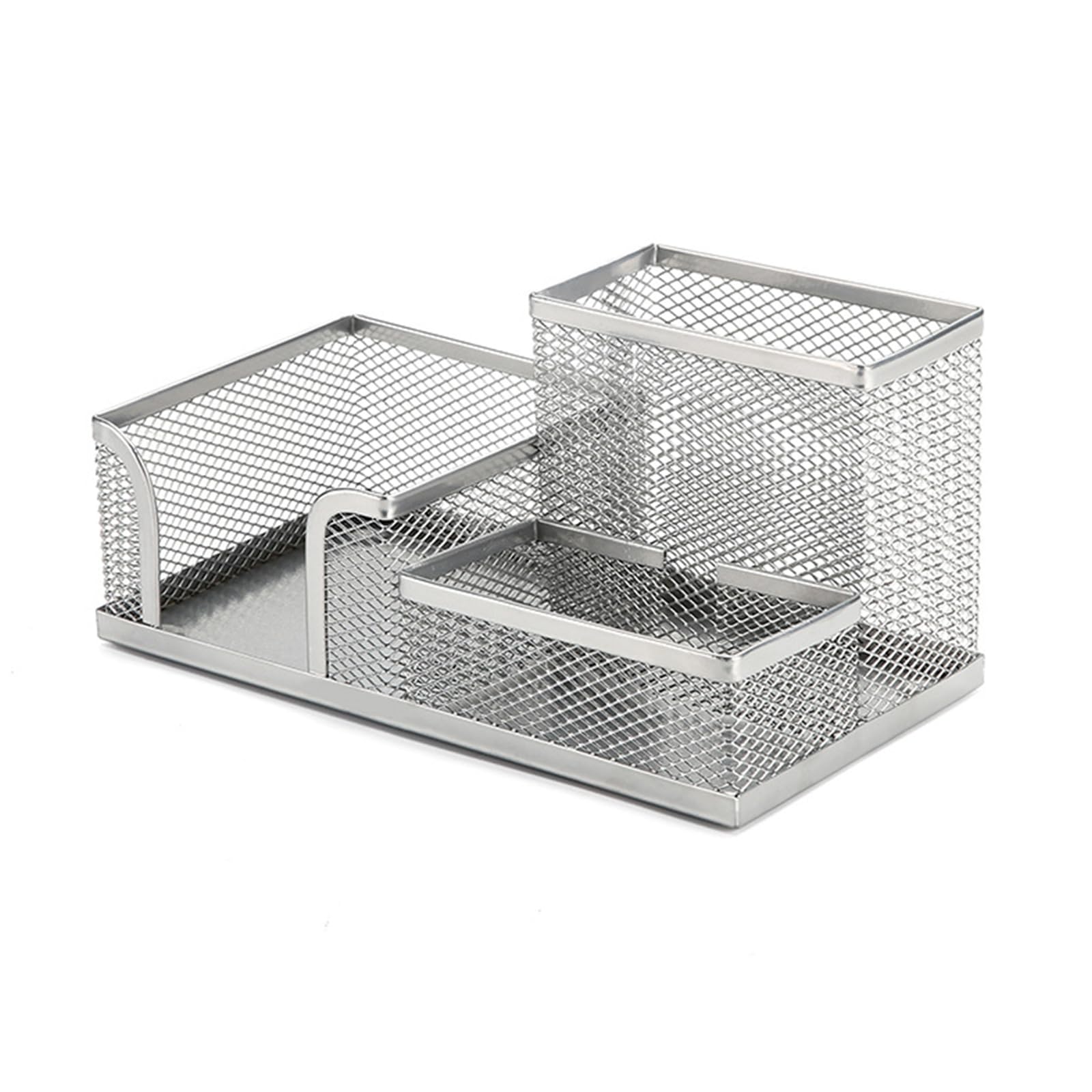 HANCLE Desk Organizers 3 Compartments Pen Holders Pencil Storage Box Shelf with Note Holders Large Capacity Pencil