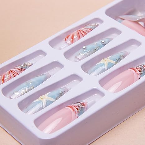 Beach Vibes 🏖️ Summer Nails | Press-on Manicure