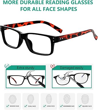 Eyekepper Classic Spring Hinge Reading Glasses Sun Reading Glasses Pack of 5