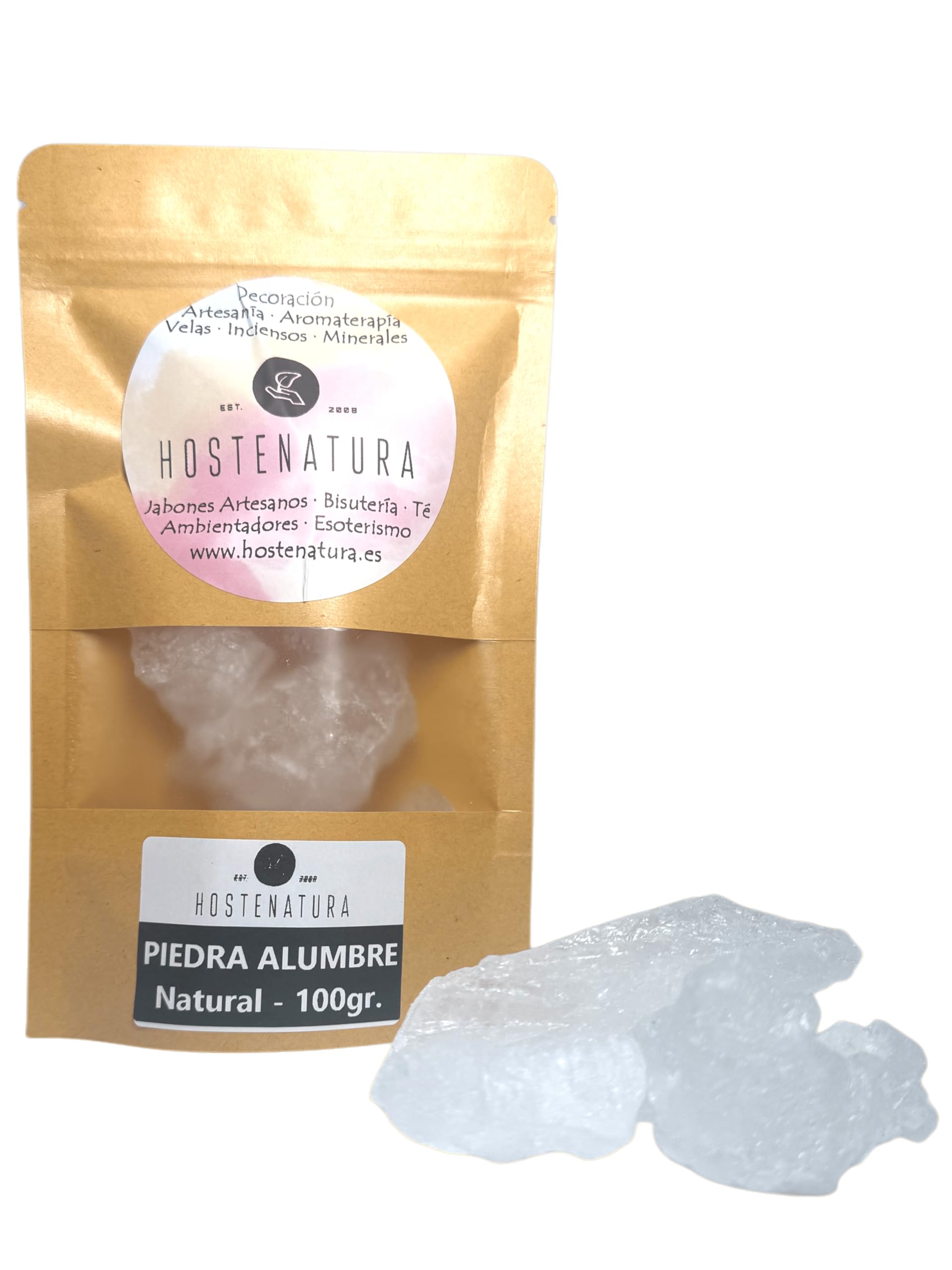 HOSTENATURA Natural Alum Stones 100g - Cleaning, Purification and Protection - Esoteric Alum