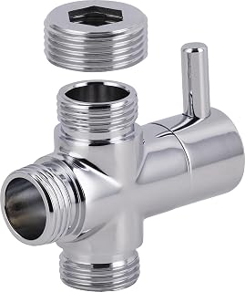 Inversor de ducha 3 vías 1/2" + adaptador 3/4" | Cromado con mando selector | Ideal para grifos o columnas | Resistente y fácil de instalar | EUROSANIT