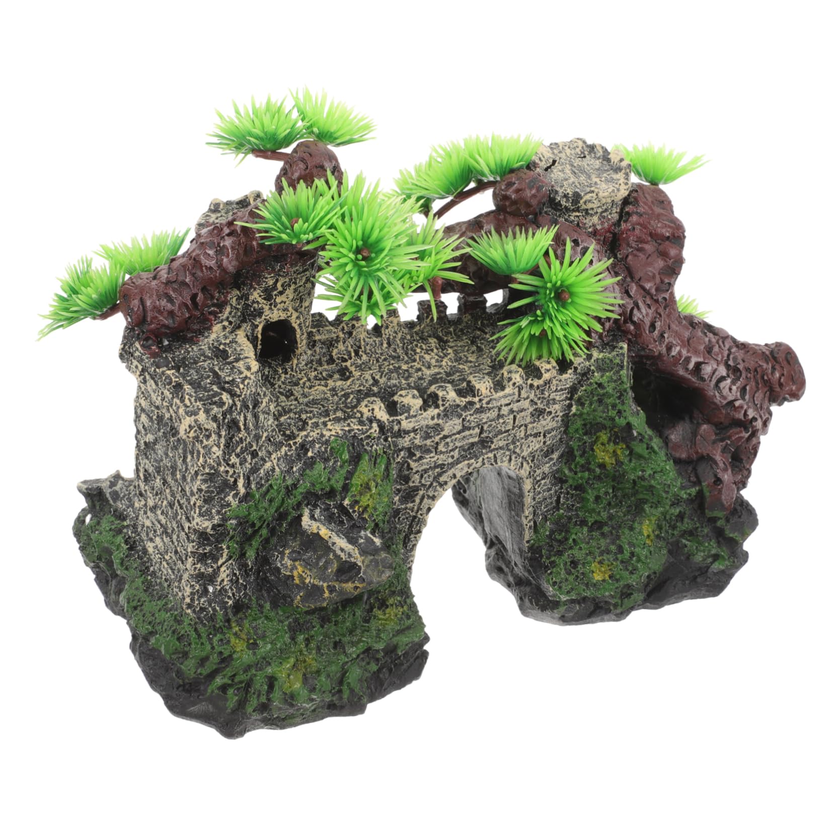Cabilock 2 Pezzi casa dell'acquario Artificiale Castello Acquario Artificiale Ornamenti Accessori Carri Armati guidato impostore UV Castello dell'acquario Artigianato in Resina per acquari
