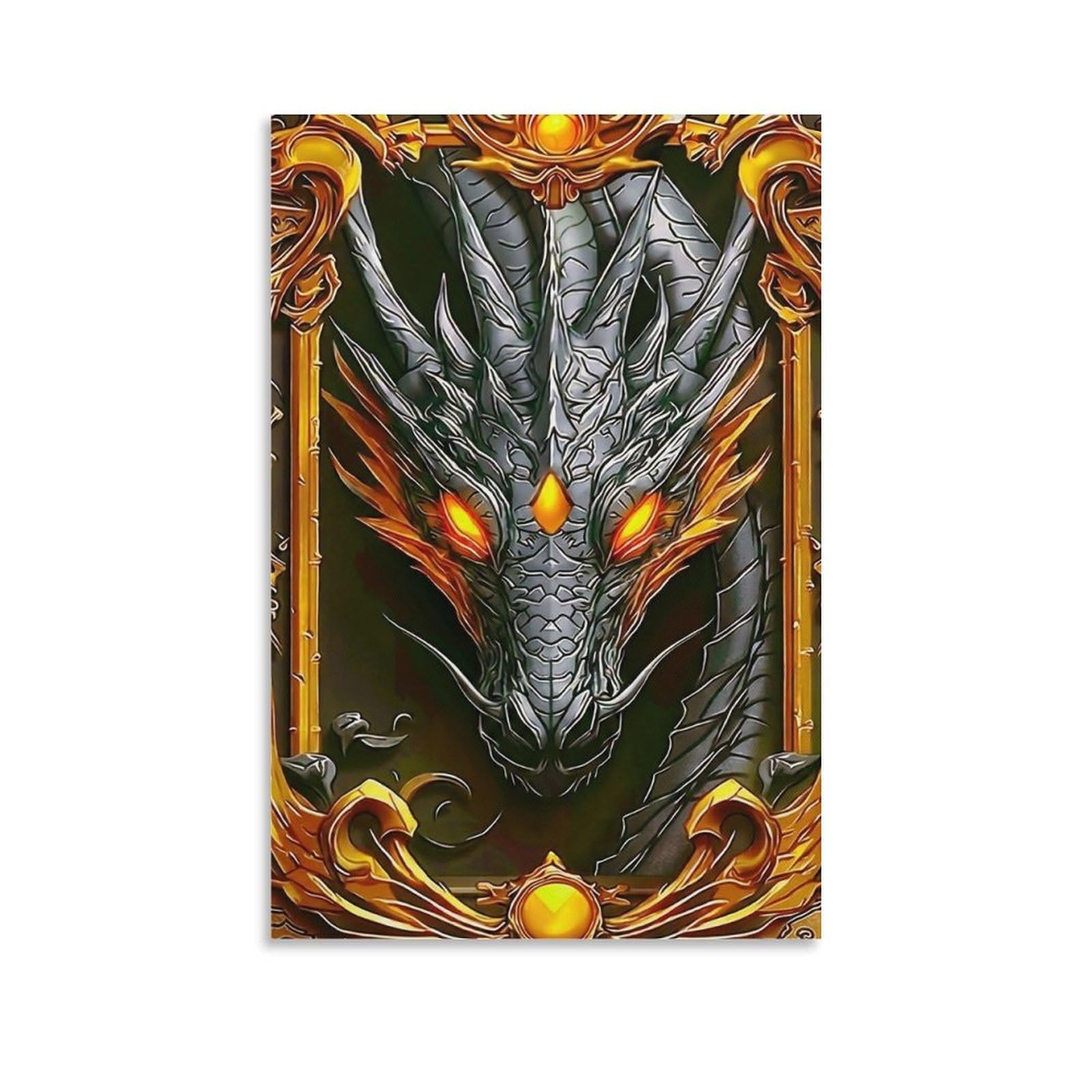 DHBANEIOK Dragon Head Art Wall Decor Poster Giclee Canvas Prints Modern Wall Art Picture Wall Hanging for Bedroom Living Room Decor 24x36inch(60x90cm)