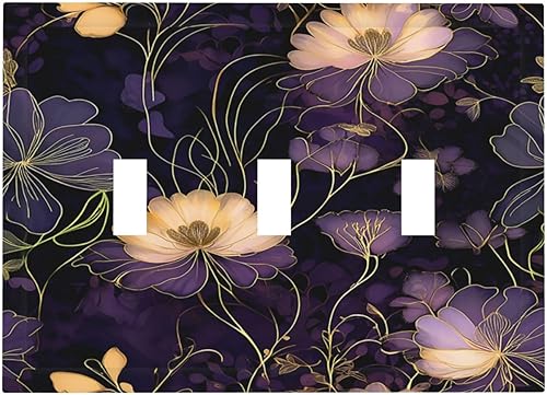 Miniatura 133 de Cubiertas de salida de textura abstracta moderna de mármol líquido Pintura abstracta púrpura Arte de pared Cubiertas de toma 1 banda Interruptor de