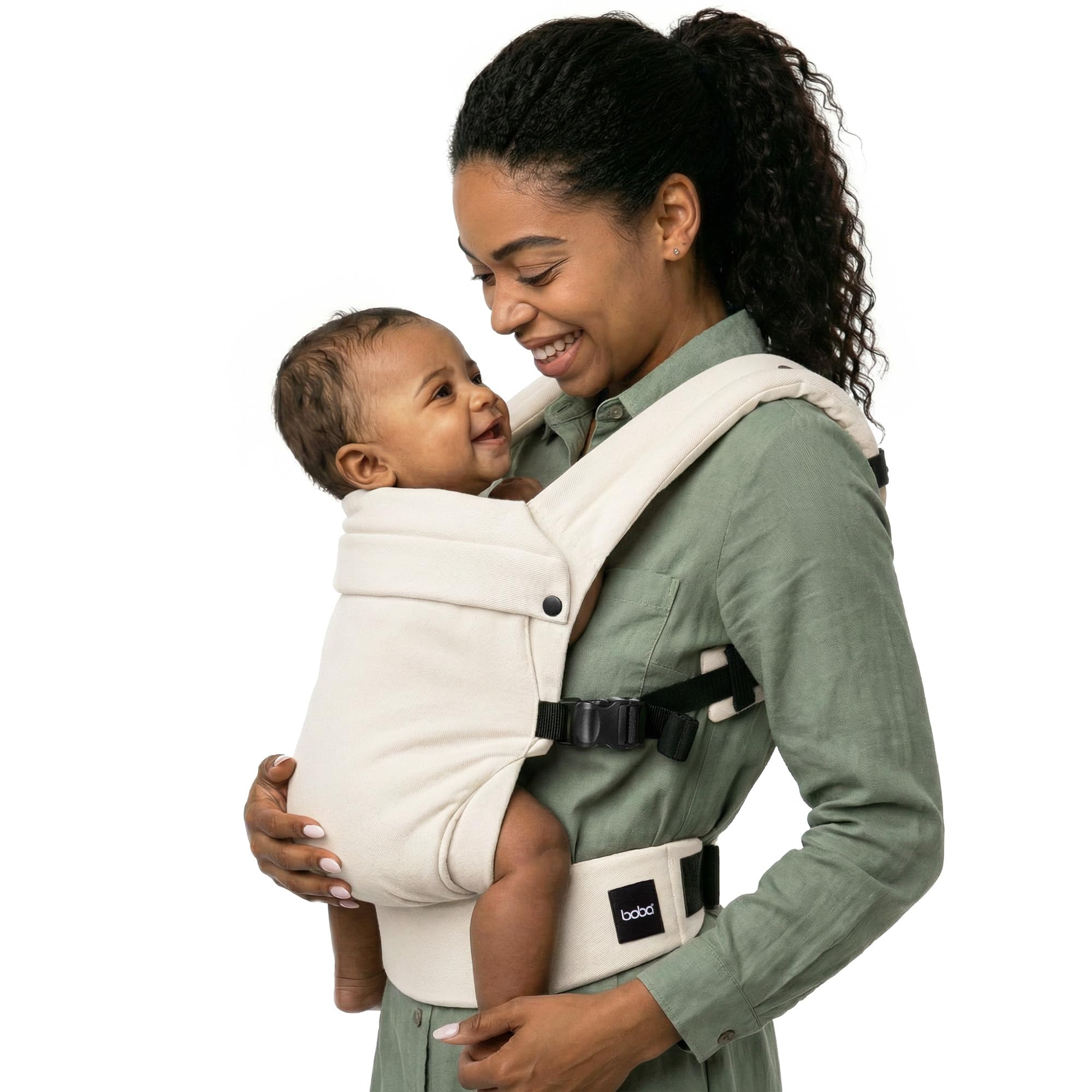 Boba Auri Marsupio Neonato - 100% Cotone Premium, 3 Posizioni Ergonomiche (Fronte Mamma/Fronte Mondo/Schiena), Posizione a "M" con Seduta Regolabile (3,2-20 kg)