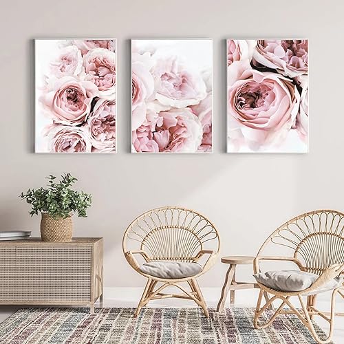 Miniatura 45 de Arte de pared bohemio con margaritas, decoración de pared de lienzo de montaña, impresiones abstractas de flores silvestres, puesta de sol, arte de