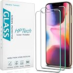 [2-Pack] HPTech Protecteur d'écran compatible pour iPhone 11 Pro, iPhone Xs et iPhone X [5,8 pouces] Verre trempé, 9H Dureté, Facile à installer