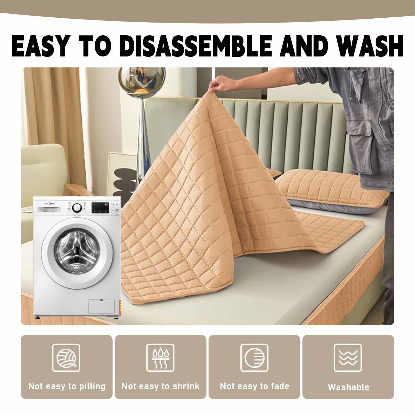 Funda ColchóN con Cremallera, Funda Protectora para ColchóN Cubierta Completa Transpirable para Cama Individual Y Matrimonio(5,150x190+25cm)