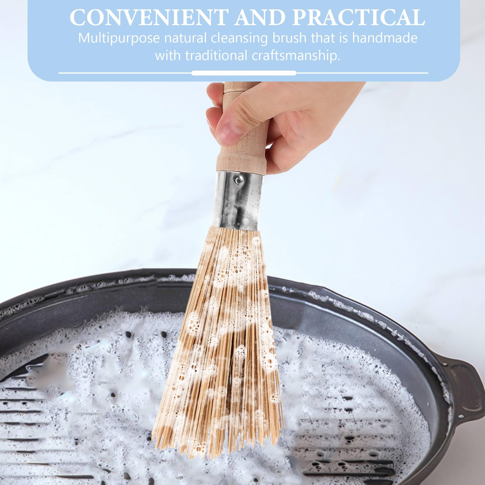 2 Spazzole Per Wok In Bambù UPKOCH - Per Pulizia Pentole, Cucina Casa E Ristorante - Foto 8