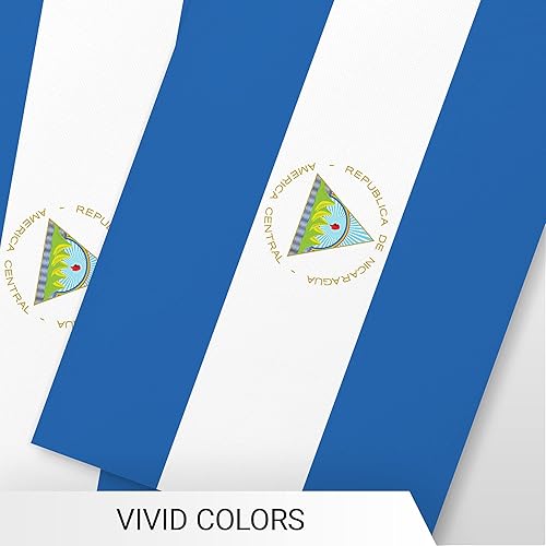 Miniatura 6 de G128 Bandera nicaragüense de Nicaragua  Bandera de 8.2 x 5.5 pulgadas, cuerda completa de 33 pies  Poliéster 150D impreso, decoraciones para bar,