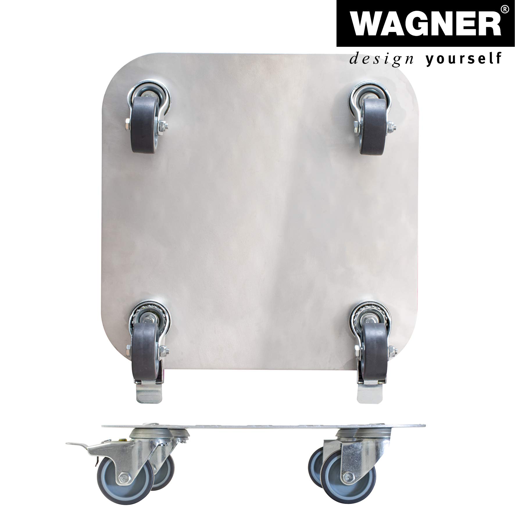 WAGNER Plantentrolley MAXIGRIP 38 x 38 x 10 cm I Containertrolley voor binnen buiten I Bloementrolley van FSC®-gecertificeerd hout I Draagvermogen 200 kg I Made in Germany - 20006001